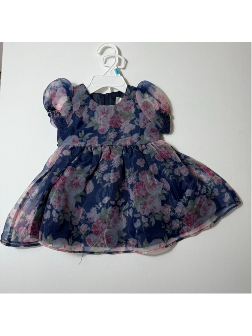 Girls Rare Editions Formal Dress Baby 6-9 Months Navy Pink Floral